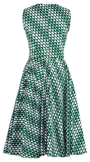 Abelia Dress Crew Neck Sleeveless Long +3 Length Cotton Stretch (Bamboo Weave)