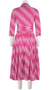 Audrey Dress #4 Shirt Collar 3/4 Sleeve Midi Length Cotton Stretch (Bamboo Weave)