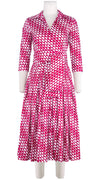 Audrey Dress #4 Shirt Collar 3/4 Sleeve Midi Length Cotton Stretch (Bamboo Weave)