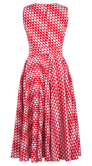Abelia Dress V Neck Sleeveless Midi Length Cotton Stretch (Bamboo Weave)