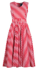 Abelia Dress V Neck Sleeveless Midi Length Cotton Stretch (Bamboo Weave)
