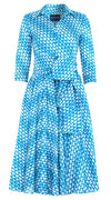 Aster Dress Shirt Collar 3/4 Sleeve Midi Length Cotton Musola (Bamboo Weave)