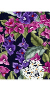 Melanie Dress #1 Shirt Collar 1/2 Sleeve Midi Plus Length Cotton Musola (Barbados Flower Ground)