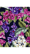 Melanie Dress #1 Crew Neck 1/2 Sleeve Midi Plus Length Cotton Musola (Barbados Flower Ground)