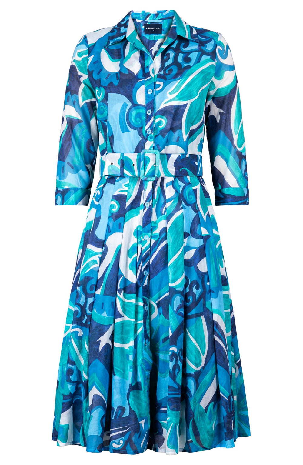 Audrey Dress #4 Shirt Collar 3/4 Sleeve Regular Length Cotton Musola (Barcelona Mode)