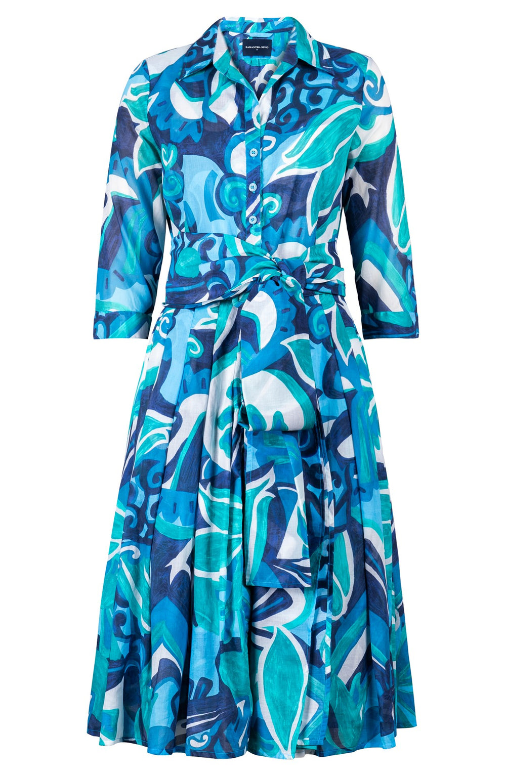 Audrey Dress #4 Shirt Collar 3/4 Sleeve Regular Length Cotton Musola (Barcelona Mode)