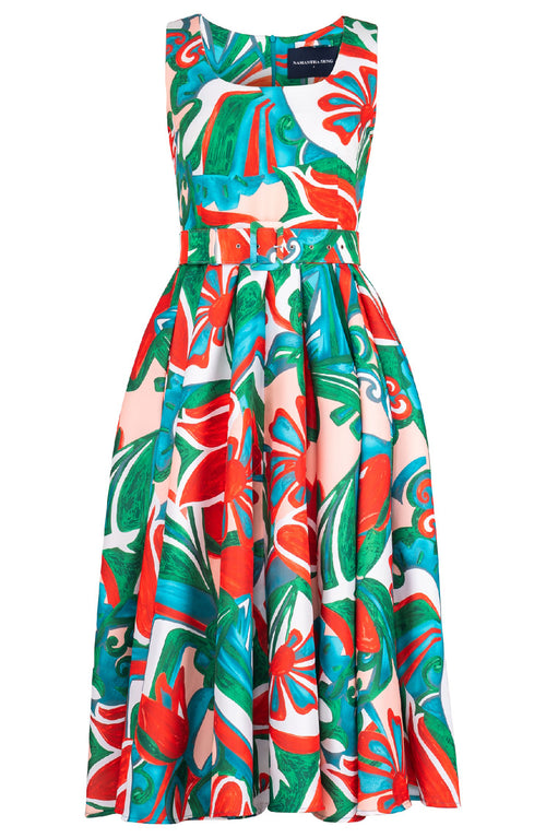 Abelia Dress U Neck Sleeveless Midi Length Poliamide Taffta (Barcelona Mode)