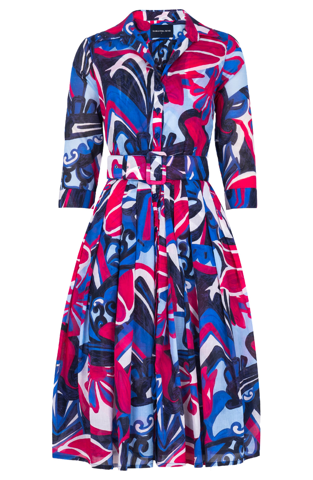 Audrey Dress #4 Shirt Collar 3/4 Sleeve Long Length Musola (Barcelona Mode)