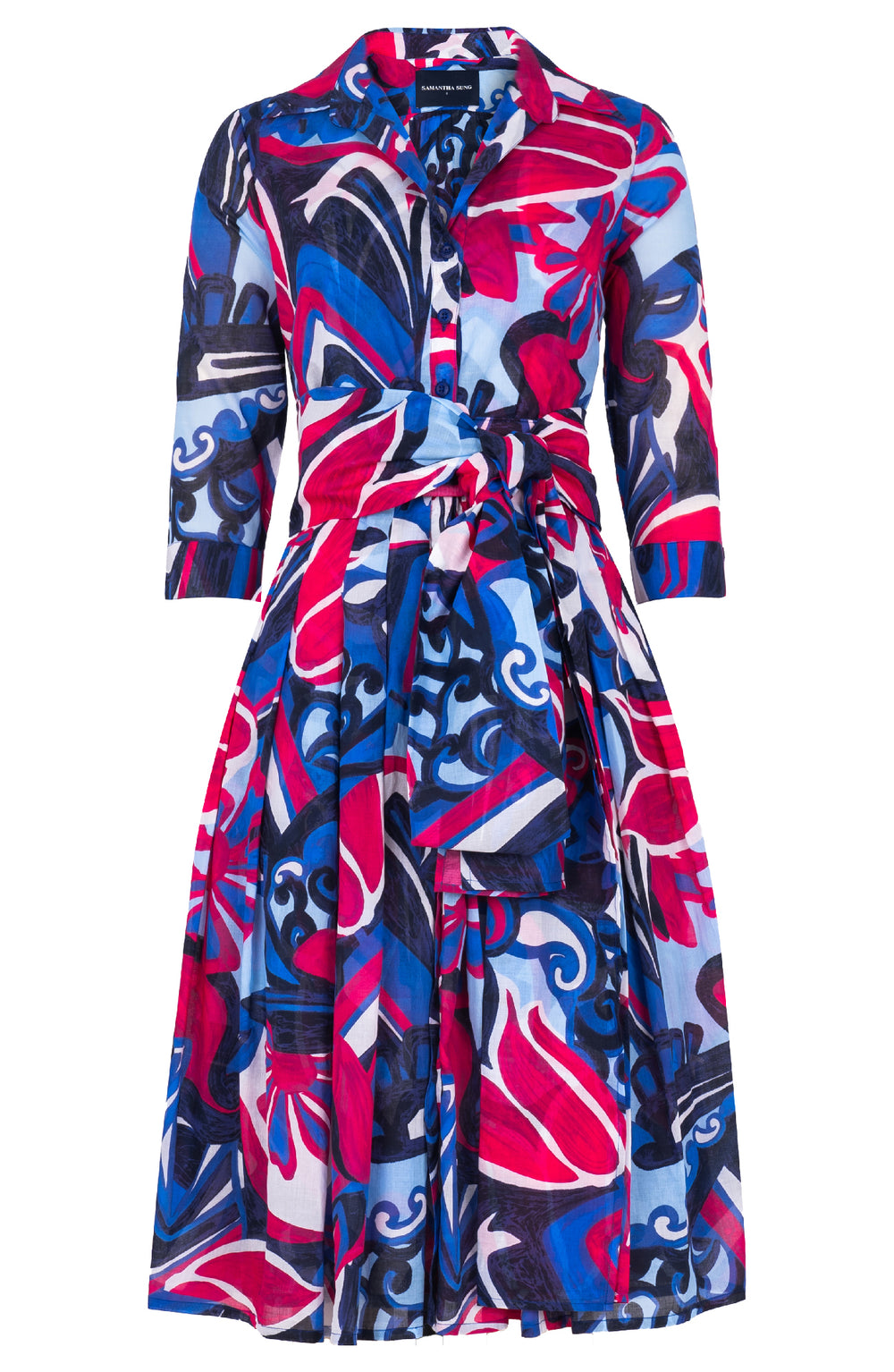 Audrey Dress #4 Shirt Collar 3/4 Sleeve Long Length Musola (Barcelona Mode)