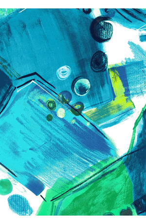 Aster Dress Shirt Collar 3/4 Sleeve Midi Length Cotton Musola (Bastera Painting)