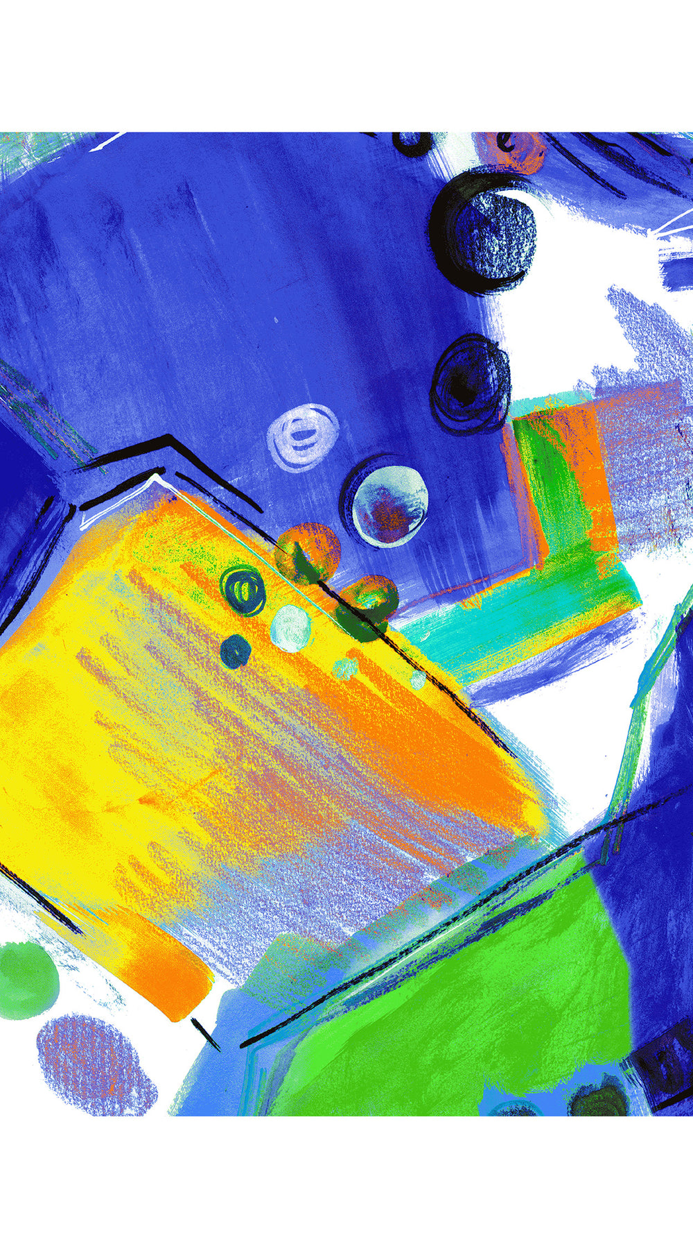 Aster Dress Shirt Collar 3/4 Sleeve Midi Length Cotton Musola (Bastera Painting)