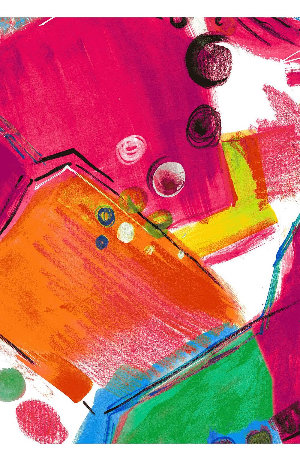 Eden Dress Crew Neck 3/4 Sleeve Maxi Length Cotton Musola (Bastera Painting)