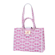 Audrey Tote_Medium_Bauhaus SS_White Pink