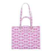 Audrey Tote_Medium_Bauhaus SS_White Pink