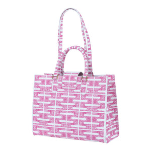 Audrey Tote_Medium_Bauhaus SS_White Pink