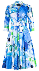 Laurent Dress Shirt Collar 3/4 Sleeve Long Length Cotton Stretch (Bastera Painting)