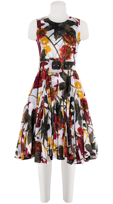 Birdy Dress #2 Crew Neck Sleeveless Cotton Musola (Black Lily New)