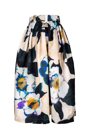 Irene Skirt Midi Length Poliamide Taffta (Black Magnolia)