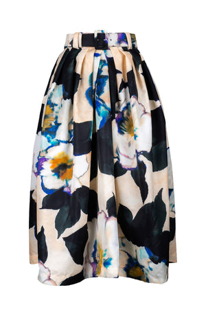 Irene Skirt Midi Length Poliamide Taffta (Black Magnolia)
