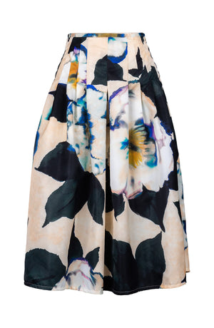 Zeller Skirt #2 Midi Length Poliamide Taffta (Black Magnolia)
