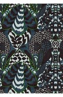 Audrey Dress #1 Shirt Collar 3/4 Sleeve Long Length Cotton Stretch (Block Print Jungle)