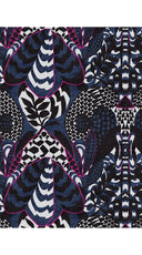 Sabrina Dress Shirt Collar 3/4 Sleeve Midi Plus Length Poliamide Taffta (Block Print Jungle)