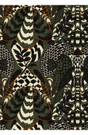 Audrey Dress #1 Shirt Collar 3/4 Sleeve Long Length Cotton Stretch (Block Print Jungle)