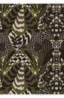 Audrey Dress #1 Shirt Collar 3/4 Sleeve Long Length Cotton Stretch (Block Print Jungle)