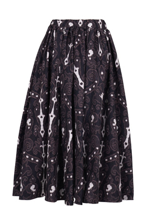 Jenny Skirt Midi Length Poliamide Taffta (Block Print Jungle)