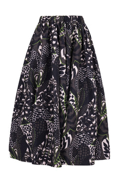 Jenny Skirt Midi Length Poliamide Taffta (Block Print Jungle)