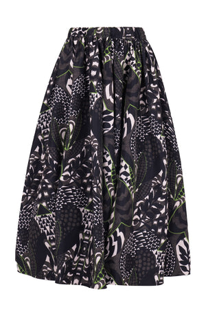 Jenny Skirt Midi Length Poliamide Taffta (Block Print Jungle)