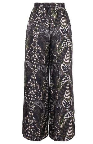 Leah Pants Silk Twill (Block Print Jungle)