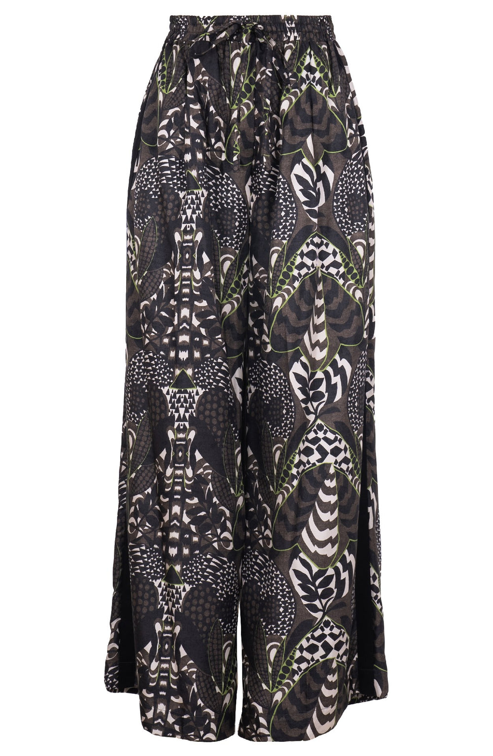 Leah Pants Silk Twill (Block Print Jungle)
