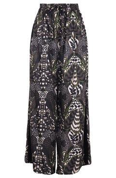Leah Pants Silk Twill (Block Print Jungle)