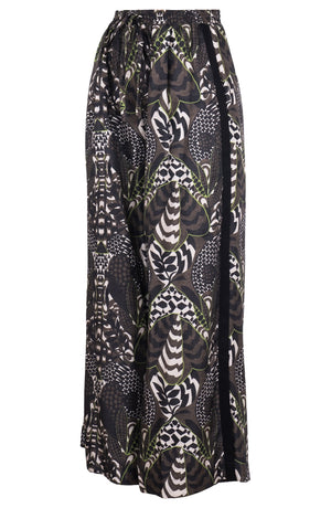 Leah Pants Silk Twill (Block Print Jungle)