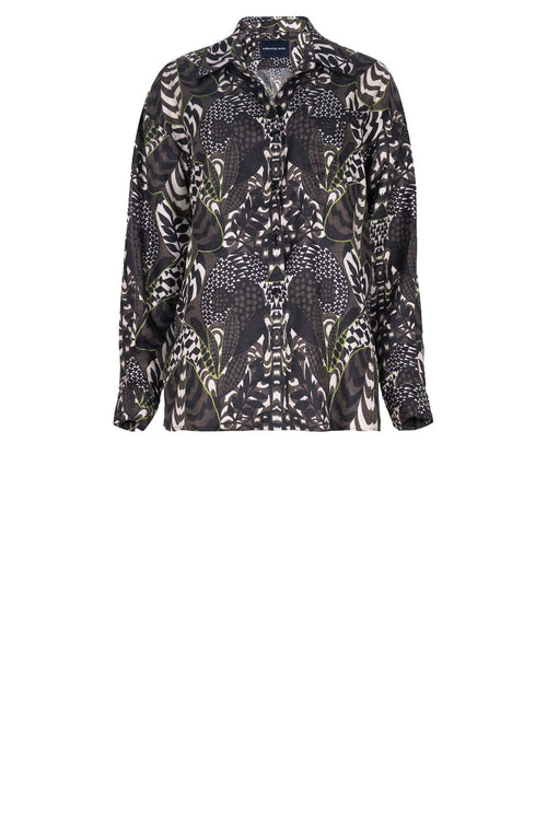 Nova Shirt Silk Twill (Block Print Jungle)