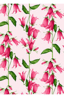 Eden Dress Crew Neck 3/4 Sleeve Maxi Length Cotton Musola (Blue Bell Flower Pastel)