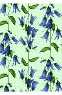 Eden Dress Crew Neck 3/4 Sleeve Maxi Length Cotton Musola (Blue Bell Flower Pastel)