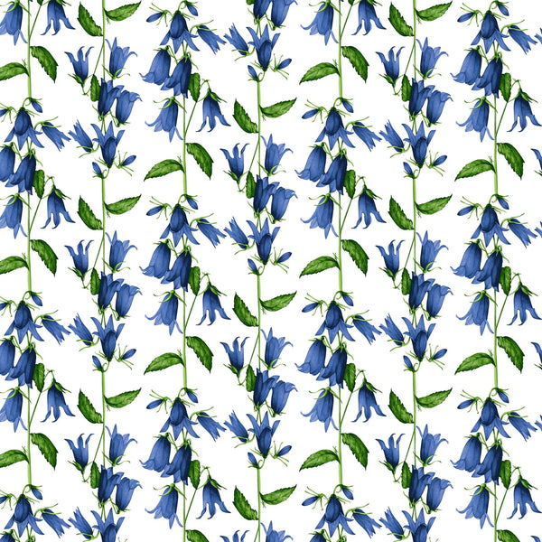 [Create Your Own] Cotton Stretch (Blue Bell Flower Small White)