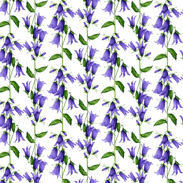 [Create Your Own] Cotton Stretch (Blue Bell Flower Small White)