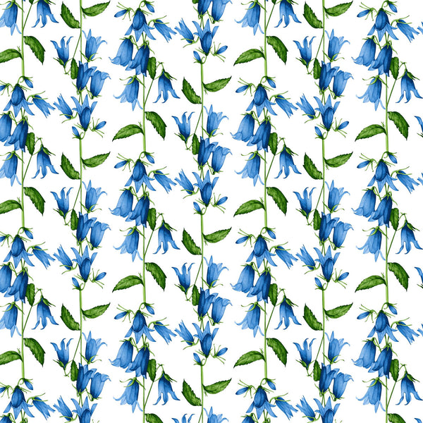 [Create Your Own] Cotton Stretch (Blue Bell Flower Small White)