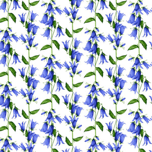 [Create Your Own] Cotton Stretch (Blue Bell Flower Small White)