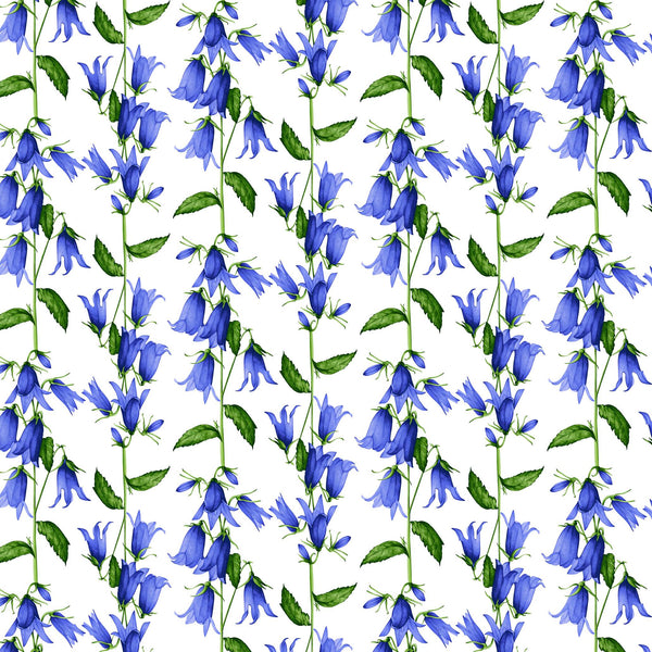 [Create Your Own] Cotton Stretch (Blue Bell Flower Small White)