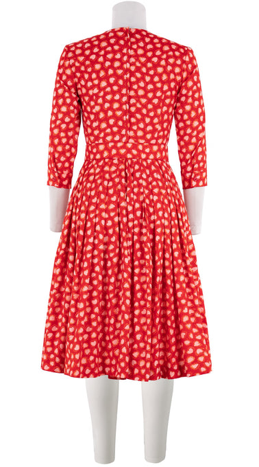 Florance Dress #2 Crew Neck 3/4 Sleeve Long Length Cotton Stretch (Bohemian Heart Small)