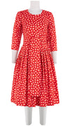 Florance Dress #2 Crew Neck 3/4 Sleeve Long Length Cotton Stretch (Bohemian Heart Small)