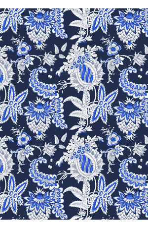 Aster Dress Shirt Collar 3/4 Sleeve Midi Length Cotton Musola (Botanic Antique Pastel)