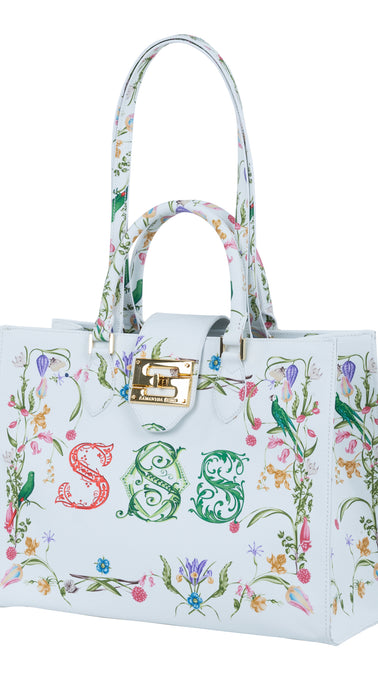 Audrey Tote_Medium_Botanic SSS_White
