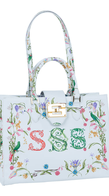 Audrey Tote_Medium_Botanic SSS_White