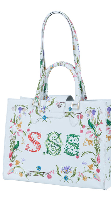 Audrey Tote_Medium_Botanic SSS_White