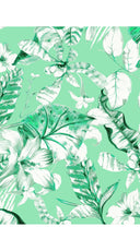 Audrey Dress #2 Shirt Collar 3/4 Sleeve Midi Length Cotton Stretch (Botanic Santuary Pastel)